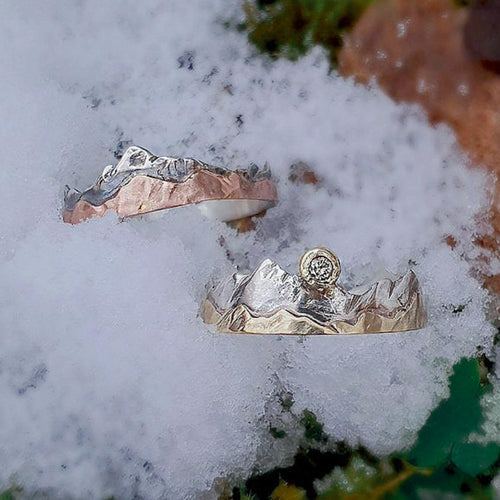 Zarter Bergring mit oder ohne Diamant